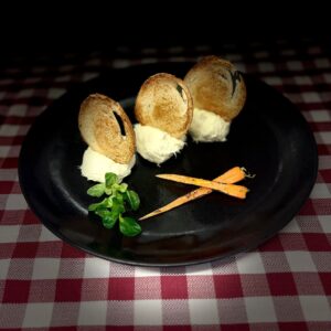 dentice con crostoni di pane