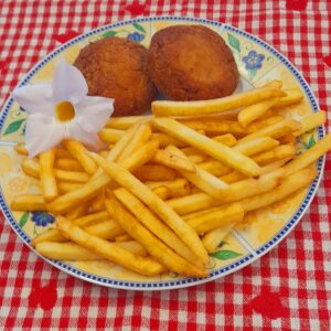 Polpette con Patatine fritte
